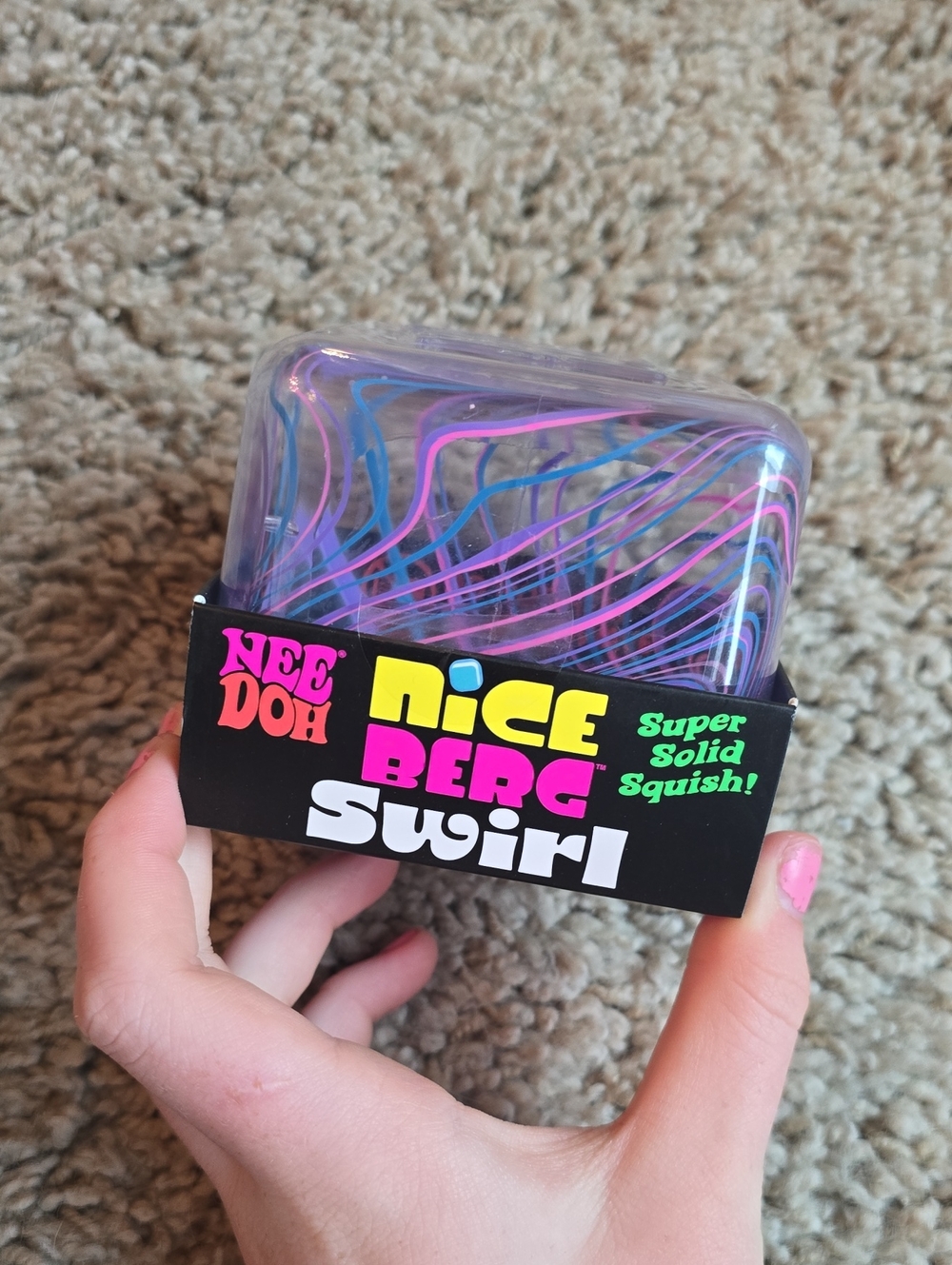 Nee-doh Nice Berg Swirl Purple Pink Stress Squishy